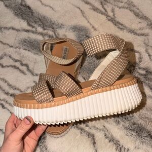 Steve Madden Neutral Strappy Platform Sandals